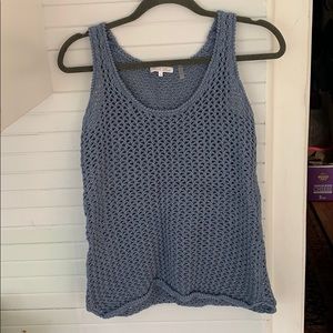 Minnie Rose Open Knit Crochet Sweater Tank